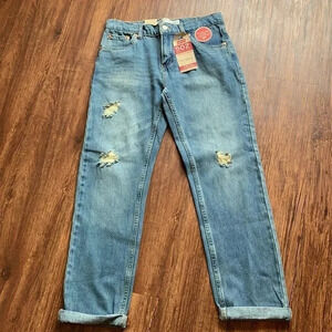 Boys Levi’s 502 Denim Jeans Regular Taper Distressed 14 NWT